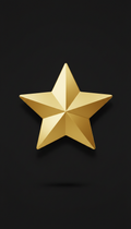 Polished gold star motif sticker