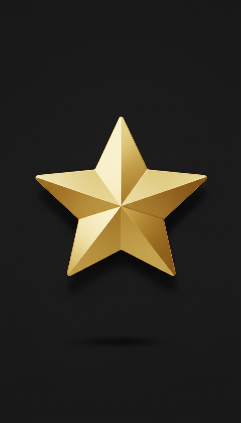 Polished gold star motif sticker