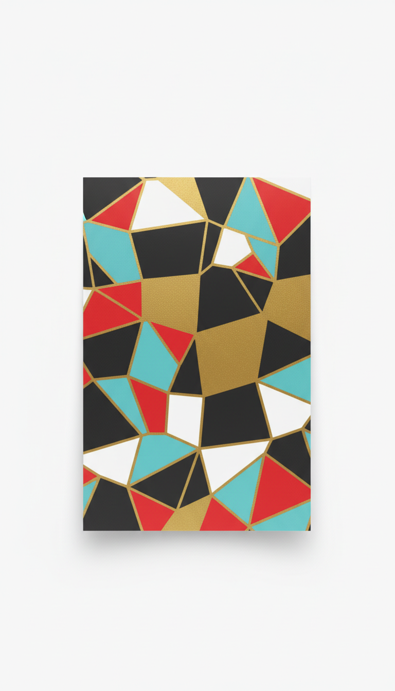 Geometric sticker on ice mint sheet